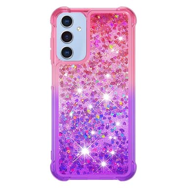 SKALO Samsung A15 5G Kvicksand Glitter Hjärtan TPU-skal - Rosa-Lila