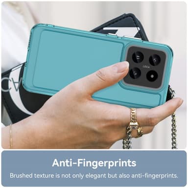 SKALO Xiaomi 14 5G Transparent TPU Metalknappar Skal - Turkos