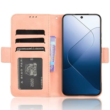 SKALO Xiaomi 14 5G 6-FACK Plånboksfodral - Rosa
