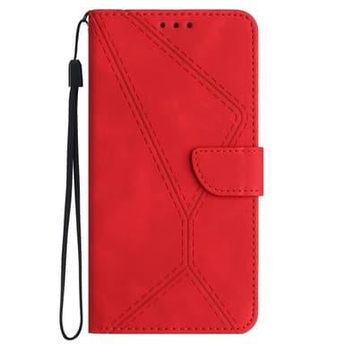 SKALO Samsung A15 4G Embossed Plånboksfodral i PU-Läder - Röd