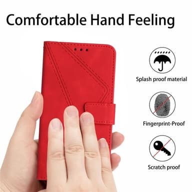 SKALO Samsung A15 4G Embossed Plånboksfodral i PU-Läder - Röd
