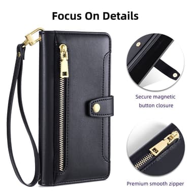 SKALO Xiaomi Redmi Note 13 5G Evelope Clutch 8-Fack - Svart