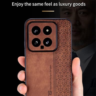SKALO Xiaomi 14 5G AZNS PU-Läder Skal - Svart