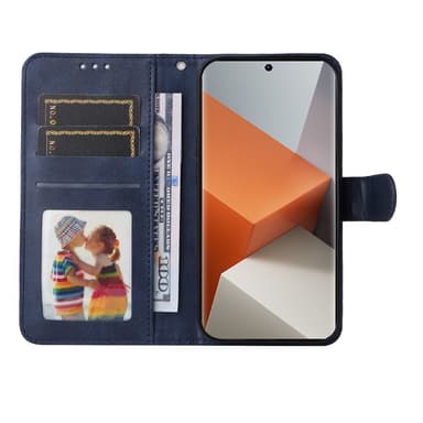 SKALO Xiaomi Redmi Note 13 Pro+ PU-Läder Plånboksfodral - Blå
