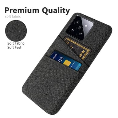 SKALO Xiaomi 14 5G Korthållare Skal i Tyg - Svart