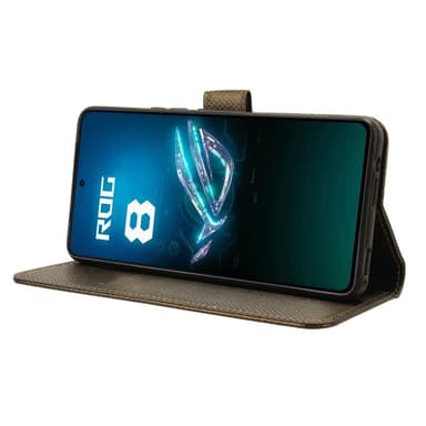 SKALO Asus ROG Phone 8 Pro 5G Premium Mini Romb Plånboksfodral - Brun