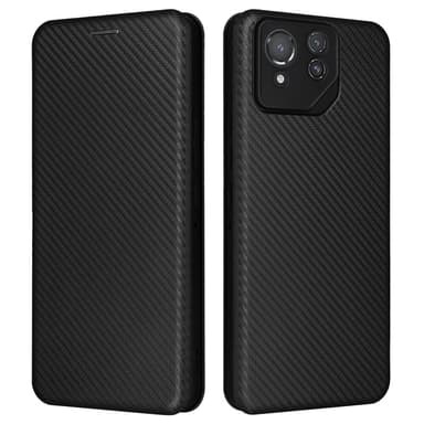 SKALO Asus ROG Phone 8 Pro 5G Carbon Fiber Plånboksfodral - Svart