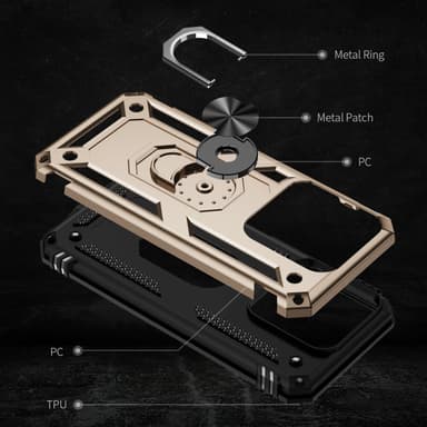 SKALO Xiaomi 14 5G Armor Hybrid Metallring skal - Guld