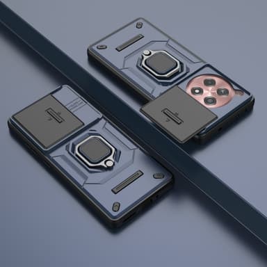 SKALO OnePlus 12R 5G Armor Hybrid Metallring Kameraslider - Blå