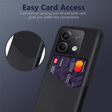 SKALO Xiaomi Redmi Note 13 5G Premium PU-Läder Korthållare Skal - Svart