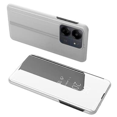 SKALO Xiaomi Redmi 13C 4G Clear View Spegel fodral - Silver