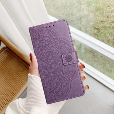 SKALO Xiaomi Redmi Note 13 Pro+ Mandala Plånboksfodral - Lila