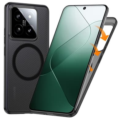 SKALO Xiaomi 14 5G Twill Magnetring Skal - Vit
