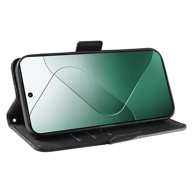 SKALO Xiaomi 14 5G Quiltat Plånboksfodral - Svart