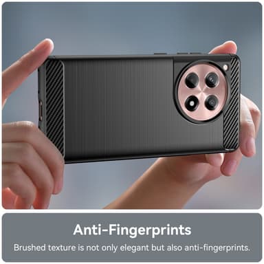 SKALO OnePlus 12R 5G Armor Carbon Stöttåligt TPU-skal - Svart