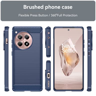 SKALO OnePlus 12R 5G Armor Carbon Stöttåligt TPU-skal - Blå