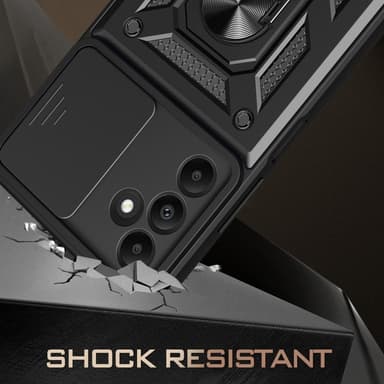 SKALO Samsung A15 5G Armor Hybrid Metallring Kameraslider - Guld