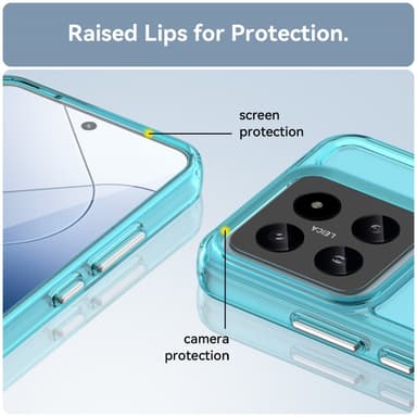 SKALO Xiaomi 14 5G Transparent TPU Metalknappar Skal - Turkos