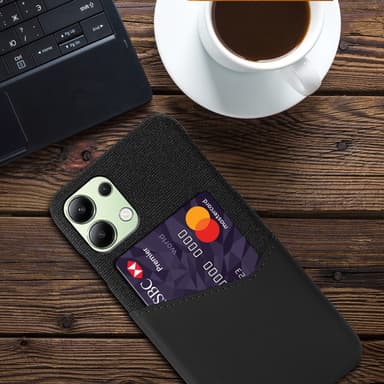 SKALO Xiaomi Redmi Note 13 4G Premium PU-Läder Korthållare Skal - Svart