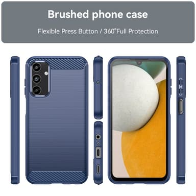 SKALO Samsung A15 5G Armor Carbon Stöttåligt TPU-skal - Blå
