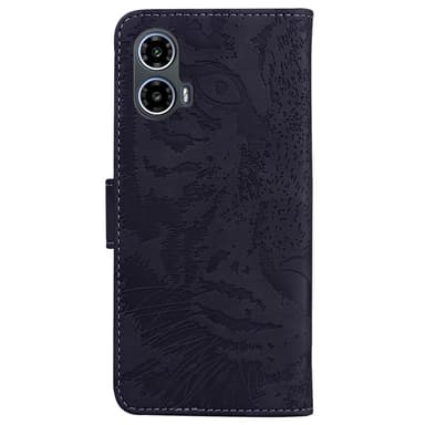 SKALO Motorola Moto G04 Embossed Tiger Plånbok - Svart