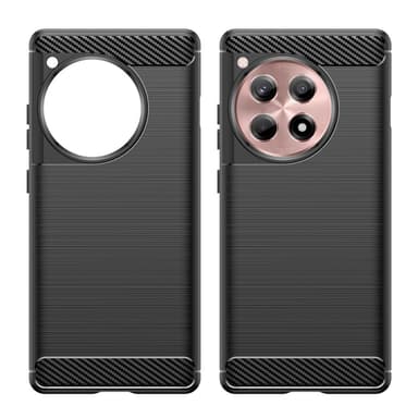 SKALO OnePlus 12R 5G Armor Carbon Stöttåligt TPU-skal - Svart