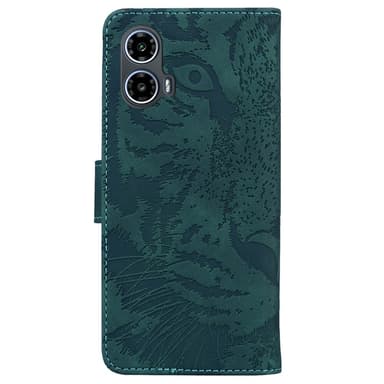 SKALO Motorola Moto G04 Embossed Tiger Plånbok - Grön