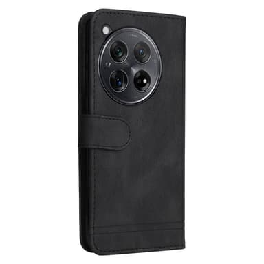SKALO OnePlus 12R 5G Plånboksfodral i PU-Läder - Svart