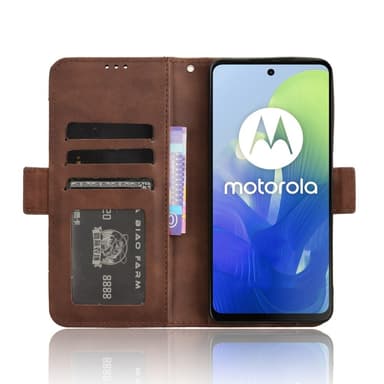 SKALO Motorola Moto G04 6-FACK Plånboksfodral - Brun