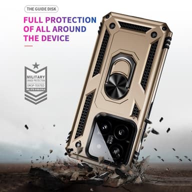SKALO Xiaomi 14 5G Armor Hybrid Metallring skal - Guld