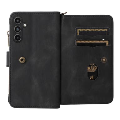 SKALO Samsung A15 4G Big Wallet 17-FACK Plånboksfodral - Svart