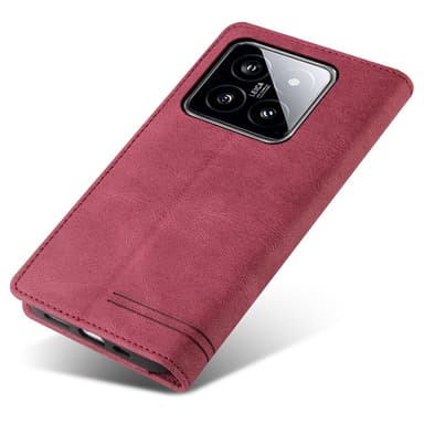 SKALO Xiaomi 14 5G GQ.UTROBE Plånboksfodral i PU-Läder - Röd
