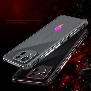 SKALO Asus ROG Phone 8 Pro 5G Premium Metallskal/ram med kamera skydd - Svart