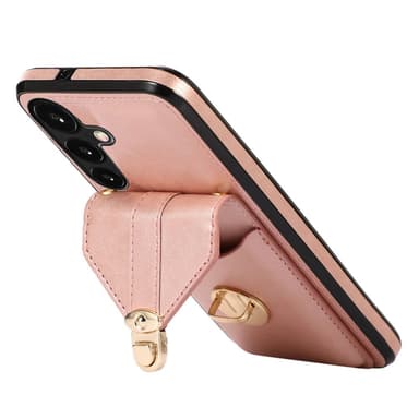 SKALO Samsung A15 5G PU-Läder Korthållare Skal - Roséguld