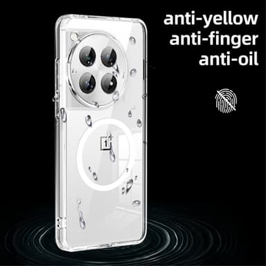 SKALO OnePlus 12 5G TPU Hybrid Magnetring Skal - Transparent