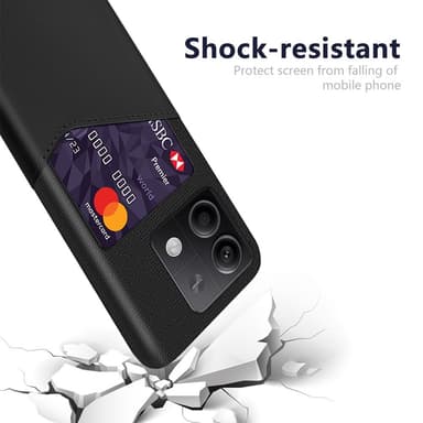 SKALO Xiaomi Redmi Note 13 5G Premium PU-Läder Korthållare Skal - Svart