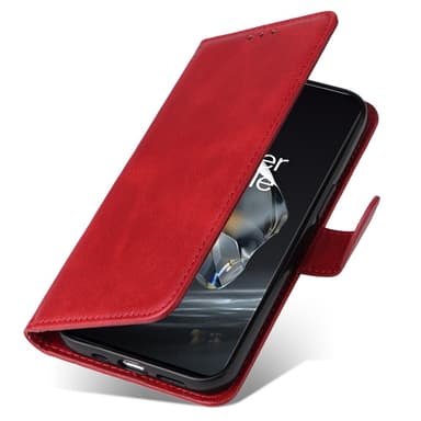 SKALO OnePlus 12 5G PU-Läder Plånboksfodral - Röd