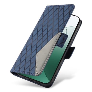 SKALO Xiaomi 14 5G Quiltat Plånboksfodral - Blå
