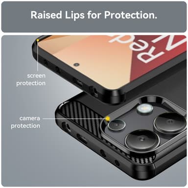 SKALO Xiaomi Redmi Note 13 4G Armor Carbon Stöttåligt TPU-skal - Svart
