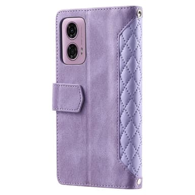 SKALO Motorola Moto G04 Big Wallet Quiltat Plånbok - Lila