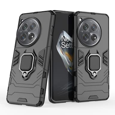 SKALO OnePlus 12 5G Armor Hybrid Metallring skal - Svart