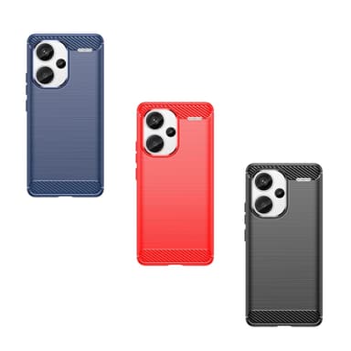 SKALO Xiaomi Redmi Note 13 Pro+ Armor Carbon Stöttåligt TPU-skal - Röd