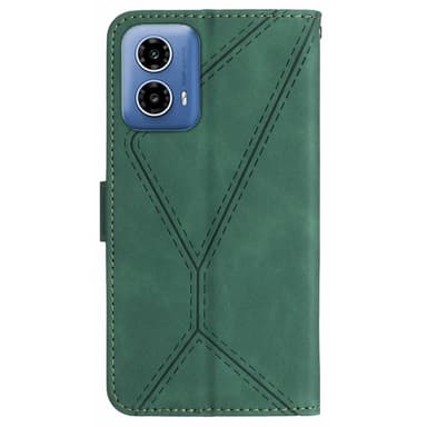 SKALO Motorola Moto G04 Embossed Plånboksfodral i PU-Läder - Grön