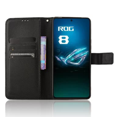 SKALO Asus ROG Phone 8 Pro 5G Premium Mini Romb Plånboksfodral - Svart