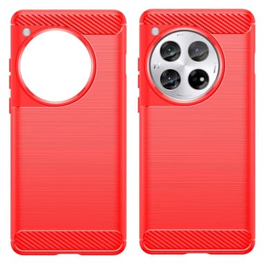 SKALO OnePlus 12 5G Armor Carbon Stöttåligt TPU-skal - Röd