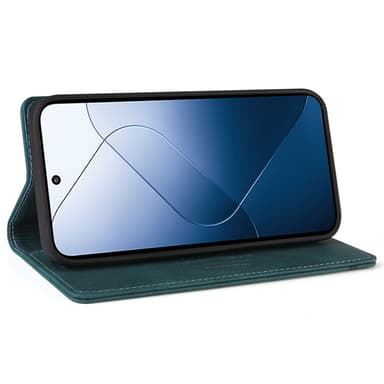 SKALO Xiaomi 14 5G GQ.UTROBE Plånboksfodral i PU-Läder - Blå