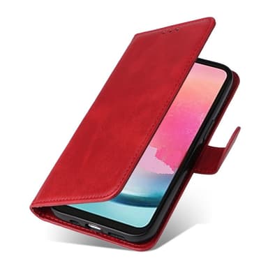 SKALO Samsung A25 5G PU-Läder Plånboksfodral - Röd