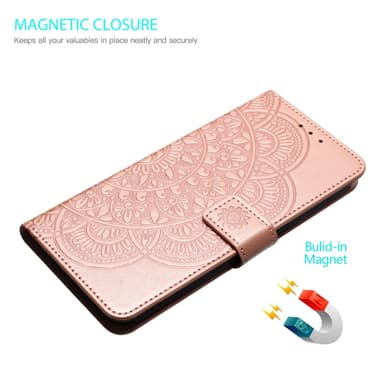 SKALO Xiaomi Redmi Note 13 Pro+ Mandala Plånboksfodral - Roséguld