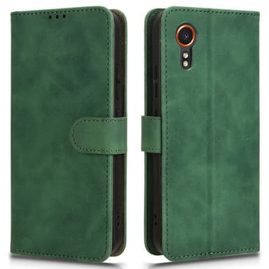 SKALO Samsung Xcover 7 Matt PU-Läder Plånboksfodral - Grön