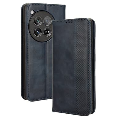 SKALO OnePlus 12R 5G Embossed Premium Plånboksfodral - Blå